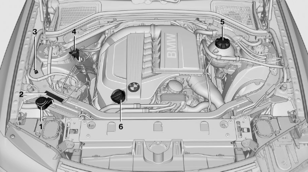 BMW X3. Motorraum