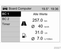 Opel Antara. Bordcomputer