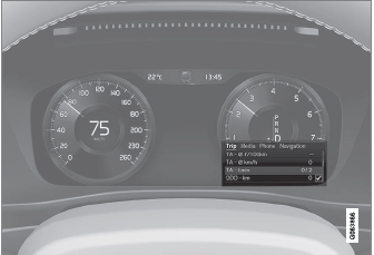 Volvo XC60. App-Menü auf dem Fahrerdisplay