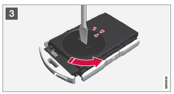 Volvo XC60. Batterie im Transponderschlüssel austauschen