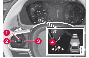 Volvo XC60. Adaptive Geschwindigkeitsregelung auswählen und aktivieren