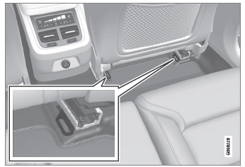 Volvo XC60. Untere Befestigungspunkte für Kindersitze