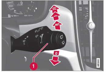 Volvo XC60. Scheibenwischer einschalten