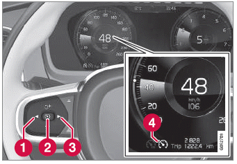 Volvo XC60. Tempomatfunktion auswählen und aktivieren