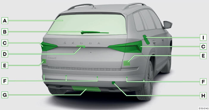 Skoda Kodiaq. Hinterer Fahrzeugbereich