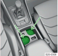 Skoda Kodiaq. Getränkehalter Easy Open