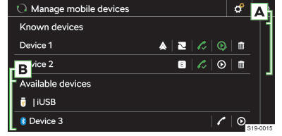 Skoda Kodiaq. Verwaltung mobiler Geräte anzeigen