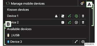 Skoda Kodiaq. Verwaltung mobiler Geräte anzeigen