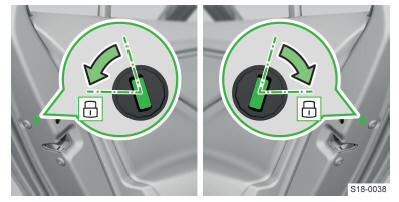 Skoda Kodiaq. Tür ohne Schließzylinder verriegeln